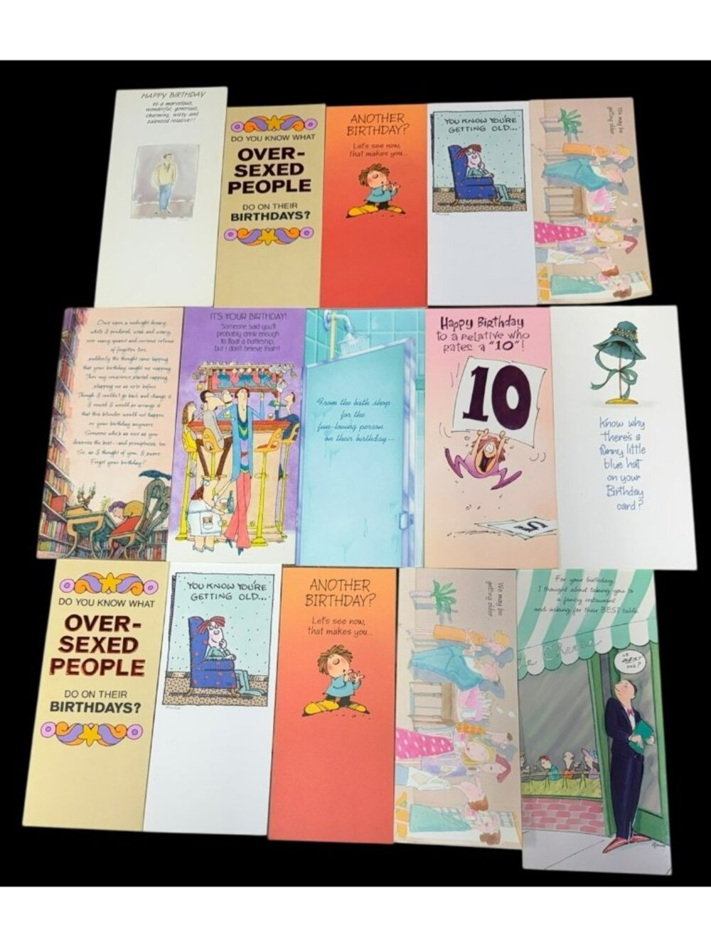 LOT (15) Vintage 1980s Hallmark Contemporary Cards Greeting Happy Birthday Tall
